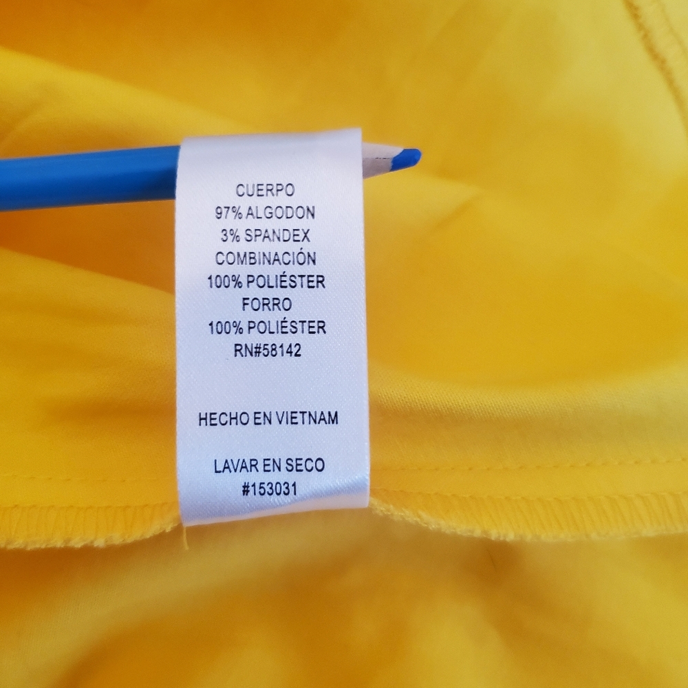 London style collection yellow A line belted dress Womens 16 NWT flare skirt - Picture 10 of 10